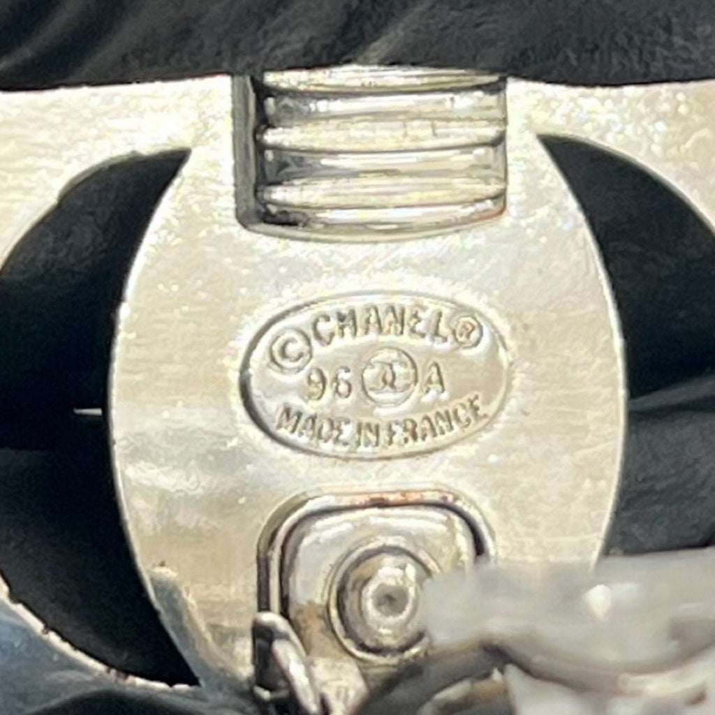 CC Logo Turnlock Clip-On Earrings Sterling Silver Silver-Tone Metal