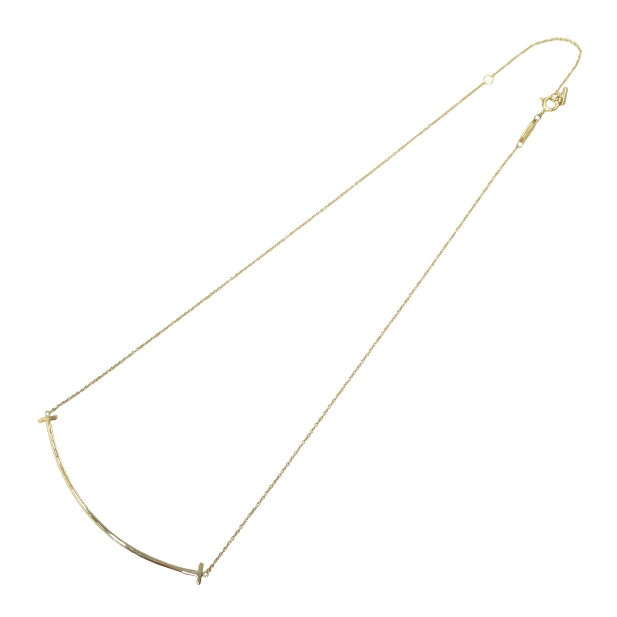 T Smile Pendant Necklace 18K Yellow Gold