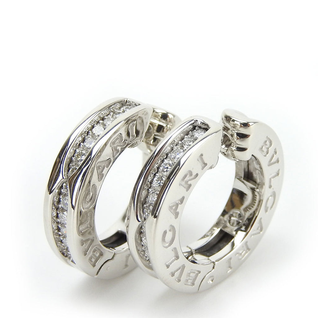 B.Zero1 Hoop Earrings 18K White Gold with Diamond 18K White Gold