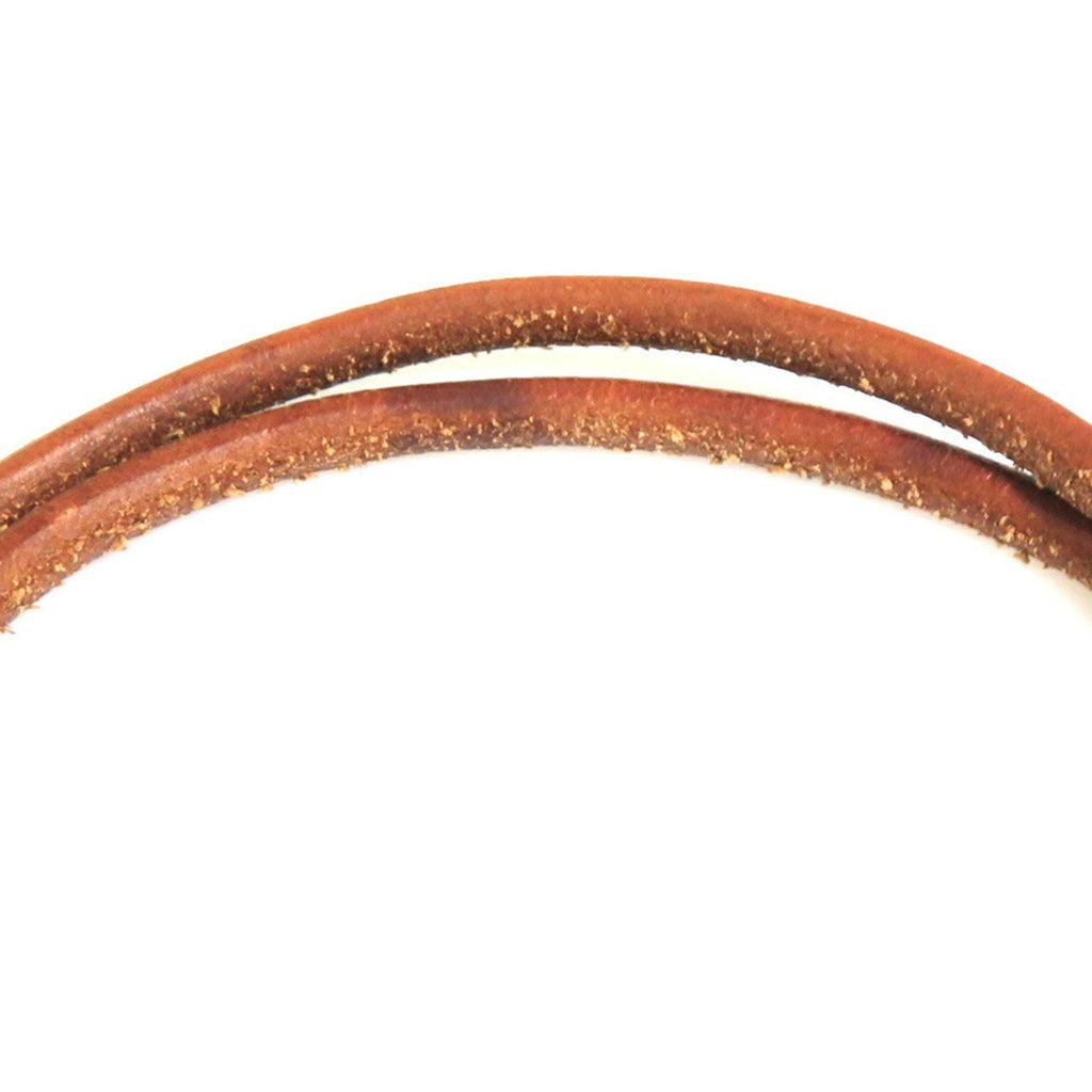 Necklace Leather and Metal Brown and Silver