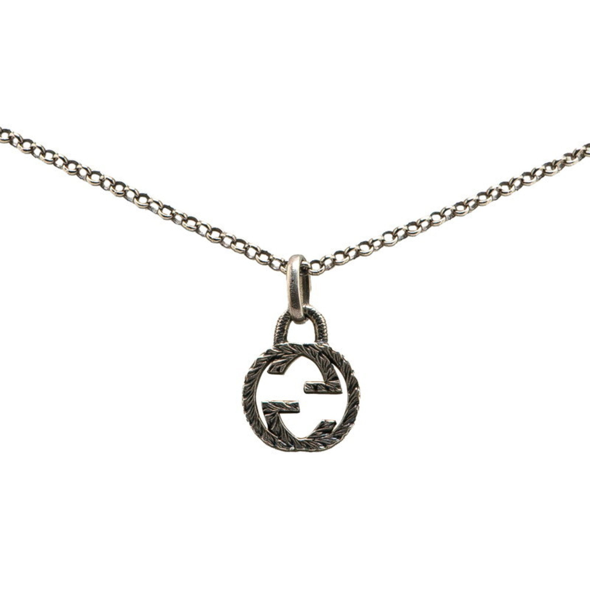 Interlocking G Pendant Necklace Sterling Silver