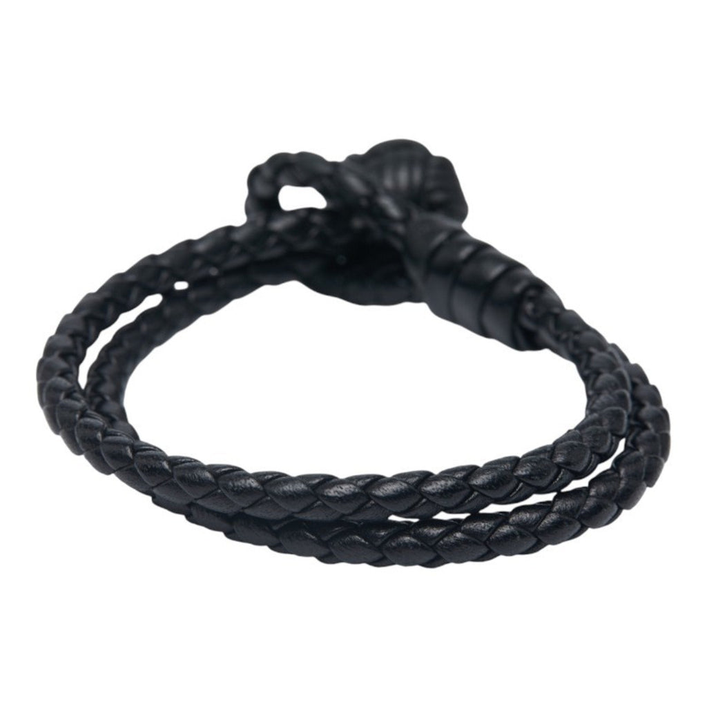 Intrecciato Bracelet Leather and Sterling Silver