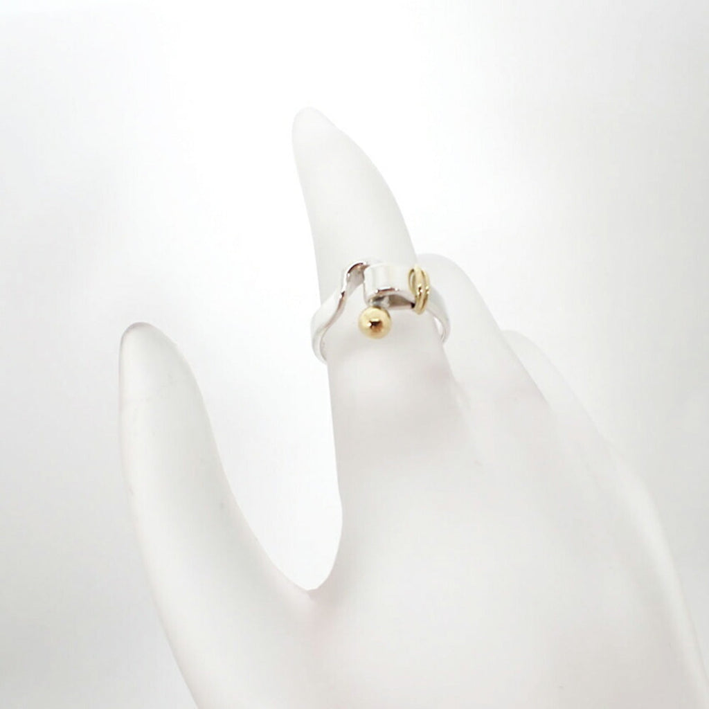 Band Ring Sterling Silver and 18K Yellow Gold