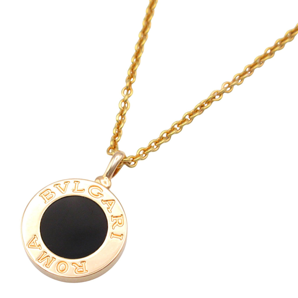 Pendant Necklace 18K Rose Gold with Diamond and Onyx