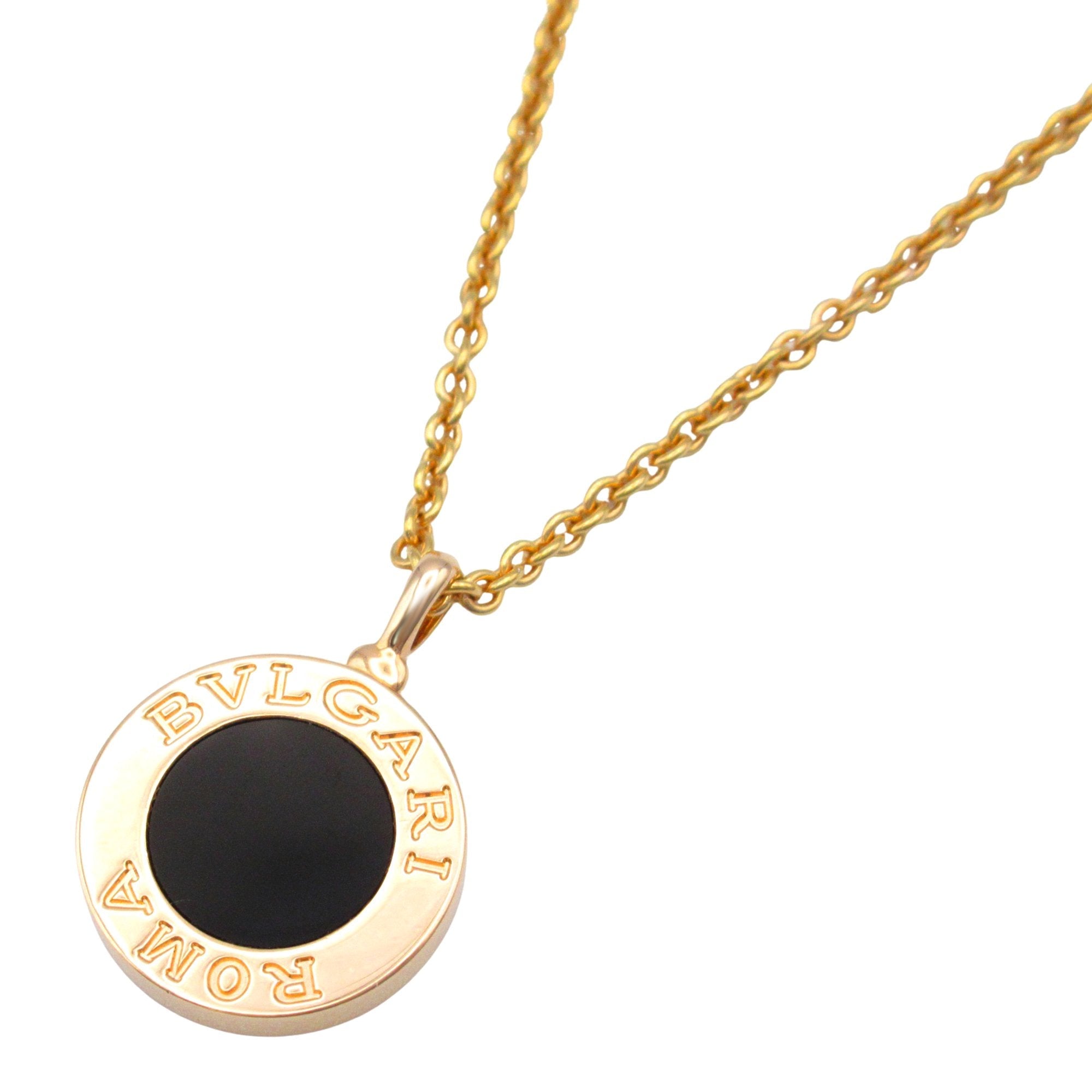 Pendant Necklace 18K Rose Gold with Diamond and Onyx