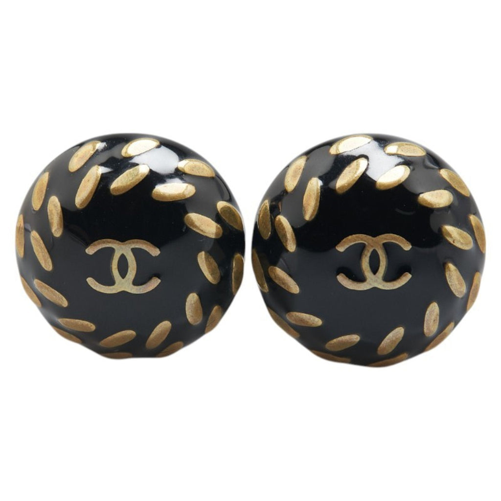 CC Logo Clip-On Earrings Gold-Tone Metal