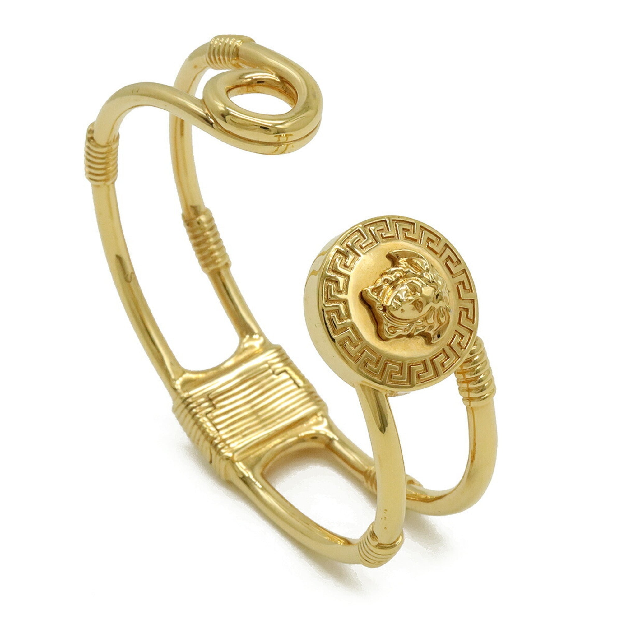 Medusa Safety Pin Bracelet Gold