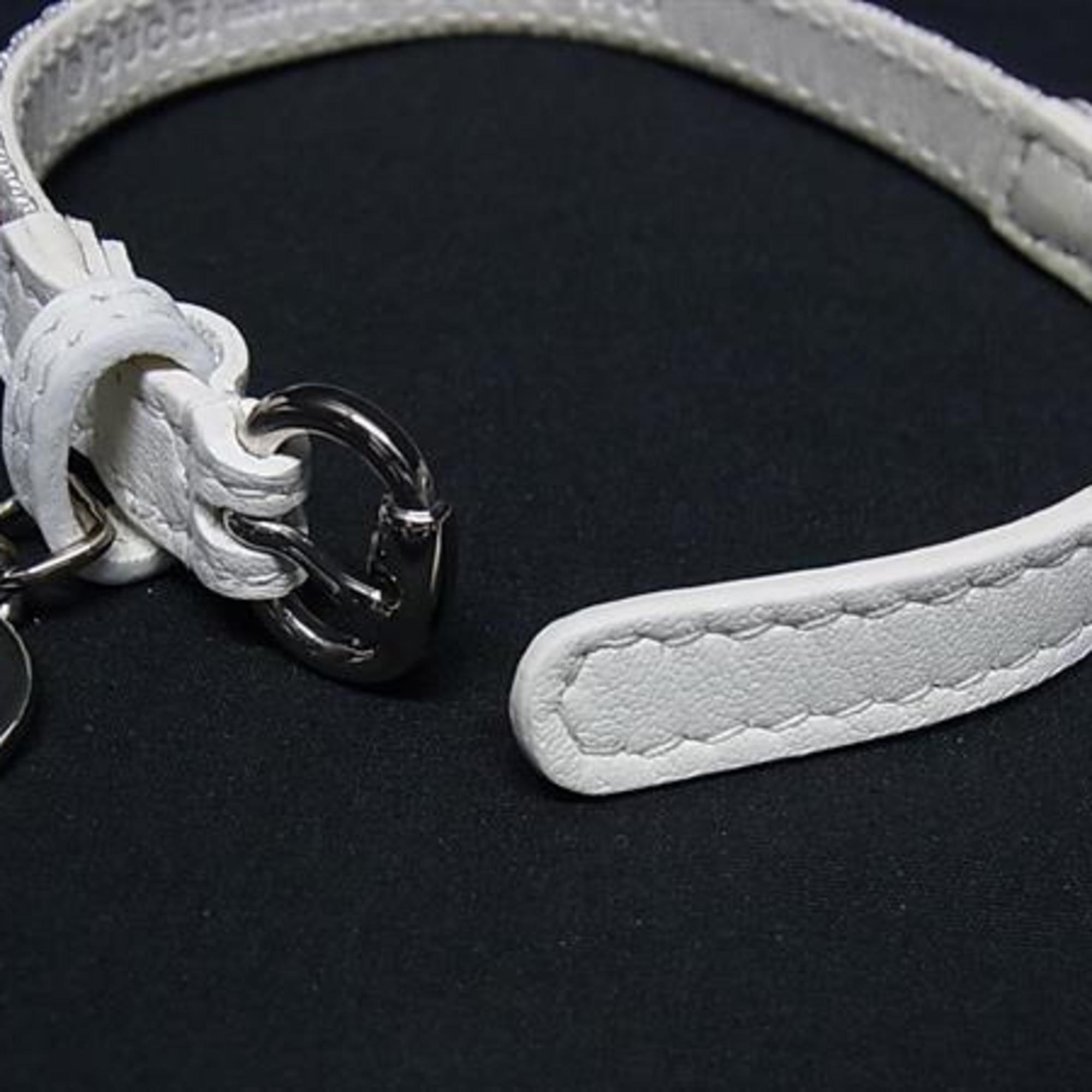 Bracelet Canvas and Leather Red and White