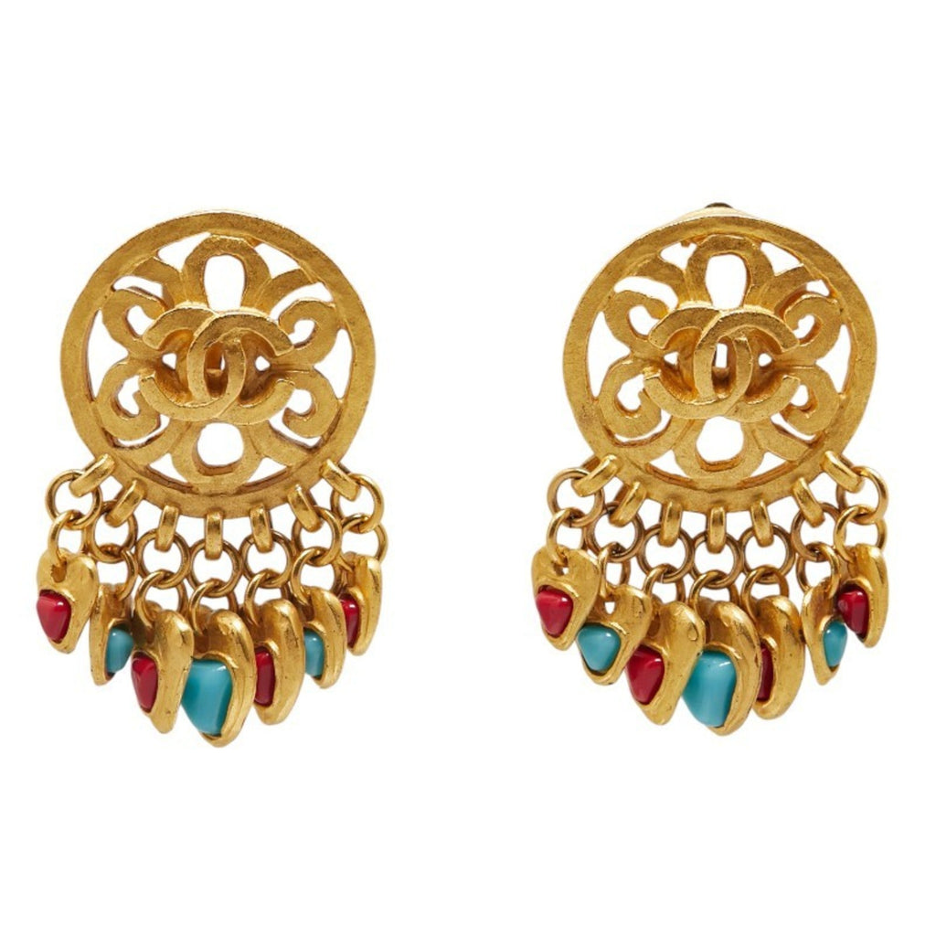 CC Logo Clip-On Earrings Metal Gold-Tone Metal