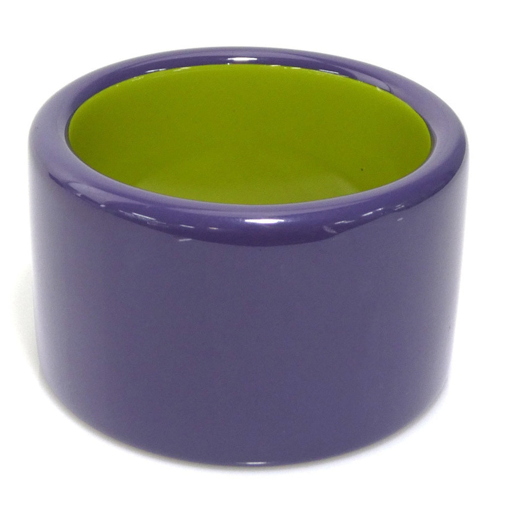 Bangle Bracelet Lacquer and Wood Green Purple Yellow