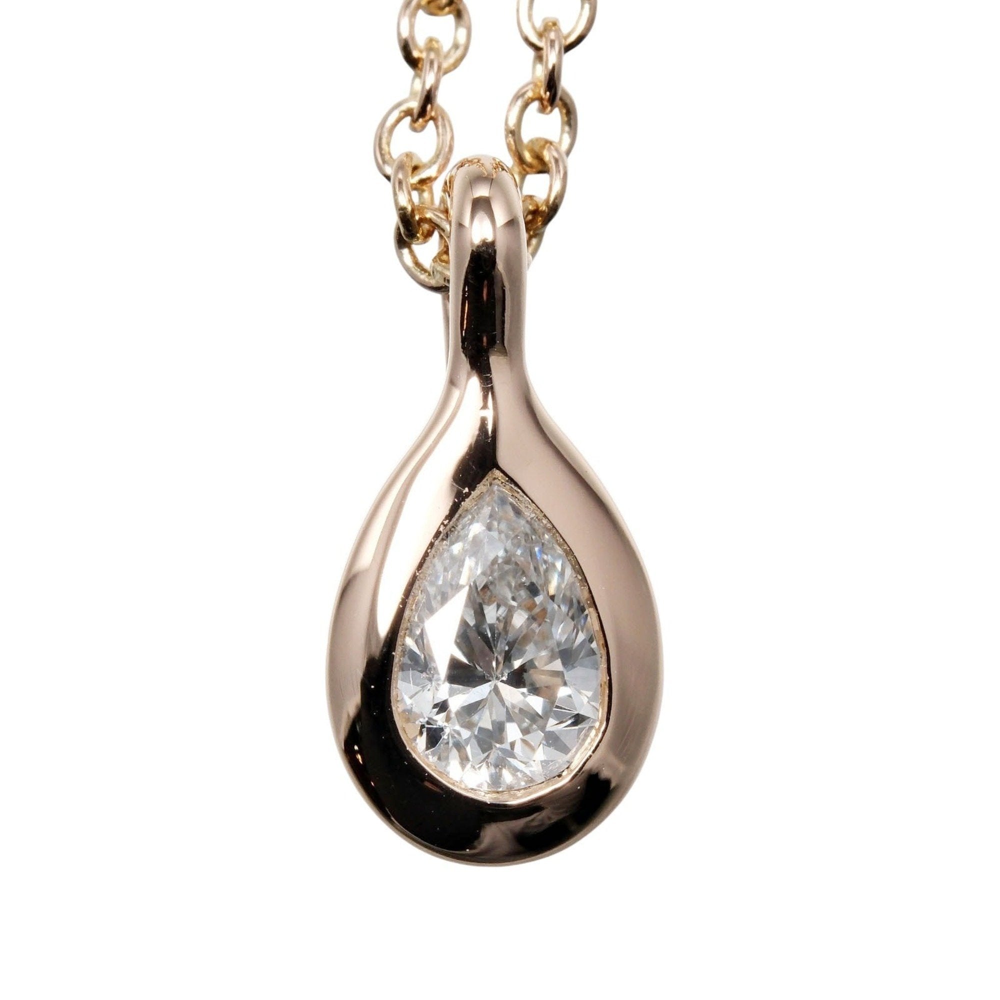 Elsa Peretti Diamonds By The Yard Pendant Necklace 18K Rose Gold and Diamond
