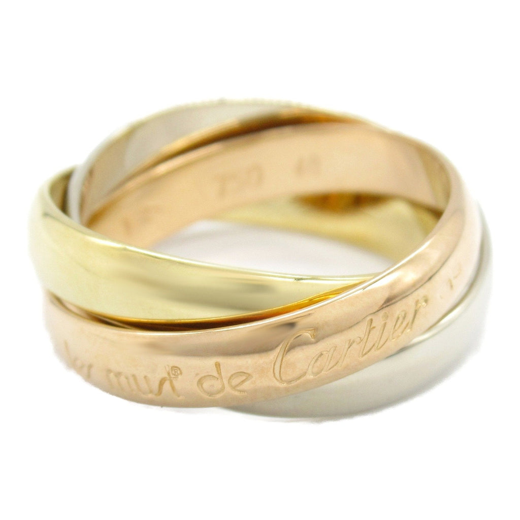 Vendome Louis Cartier Band Ring 18K Tricolor Gold