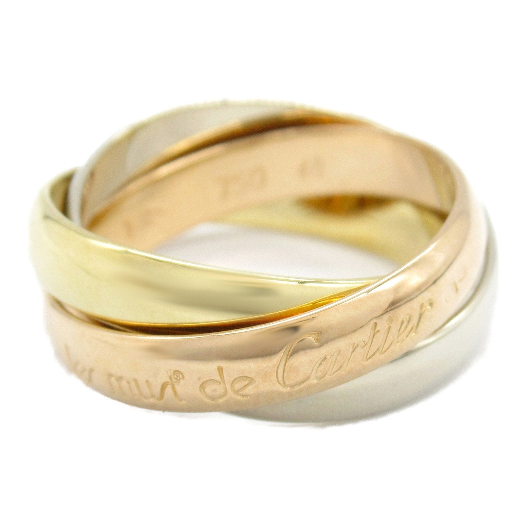 Vendome Louis Cartier Band Ring 18K Tricolor Gold
