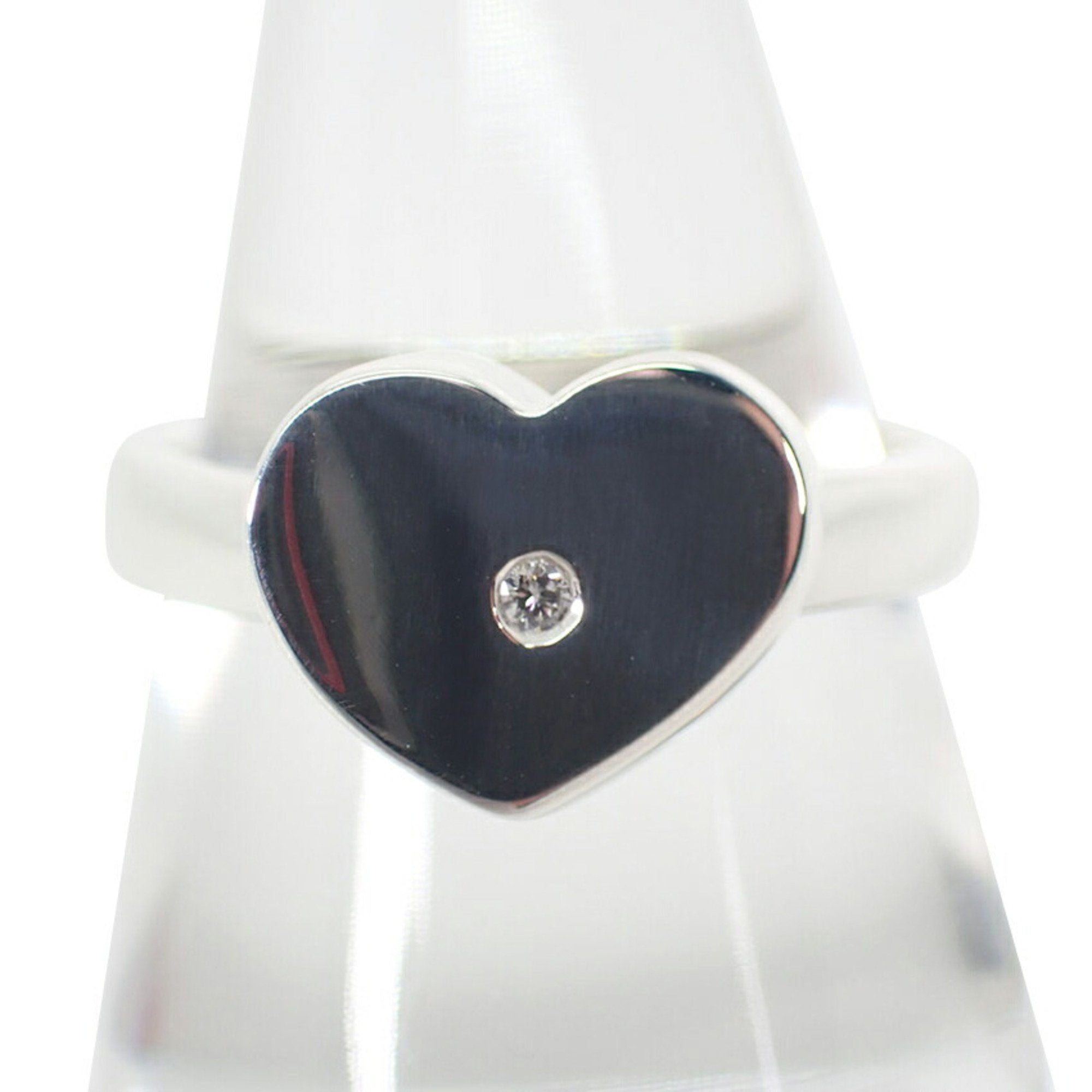 Heart Ring Sterling Silver With Diamond