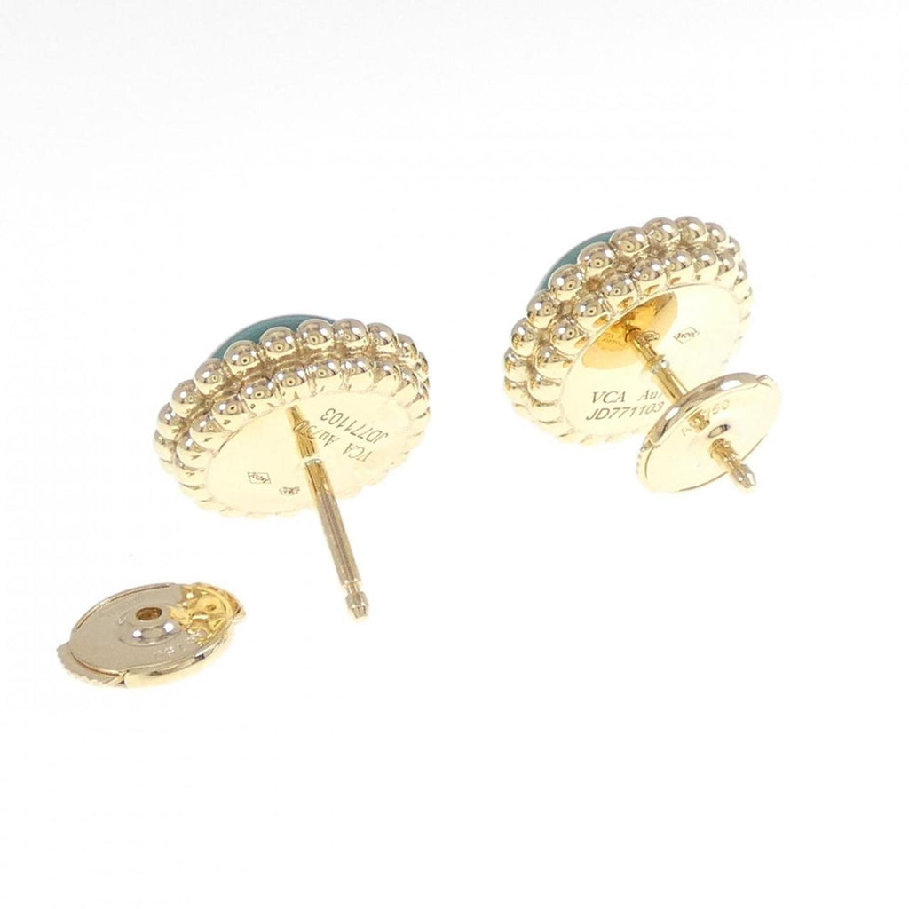 Perlee Earrings Yellow Gold with Malachite