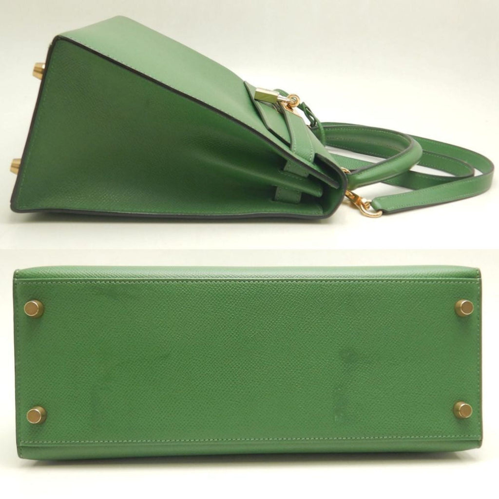 Kelly Handbag Green Epsom with Gold Hardware 28