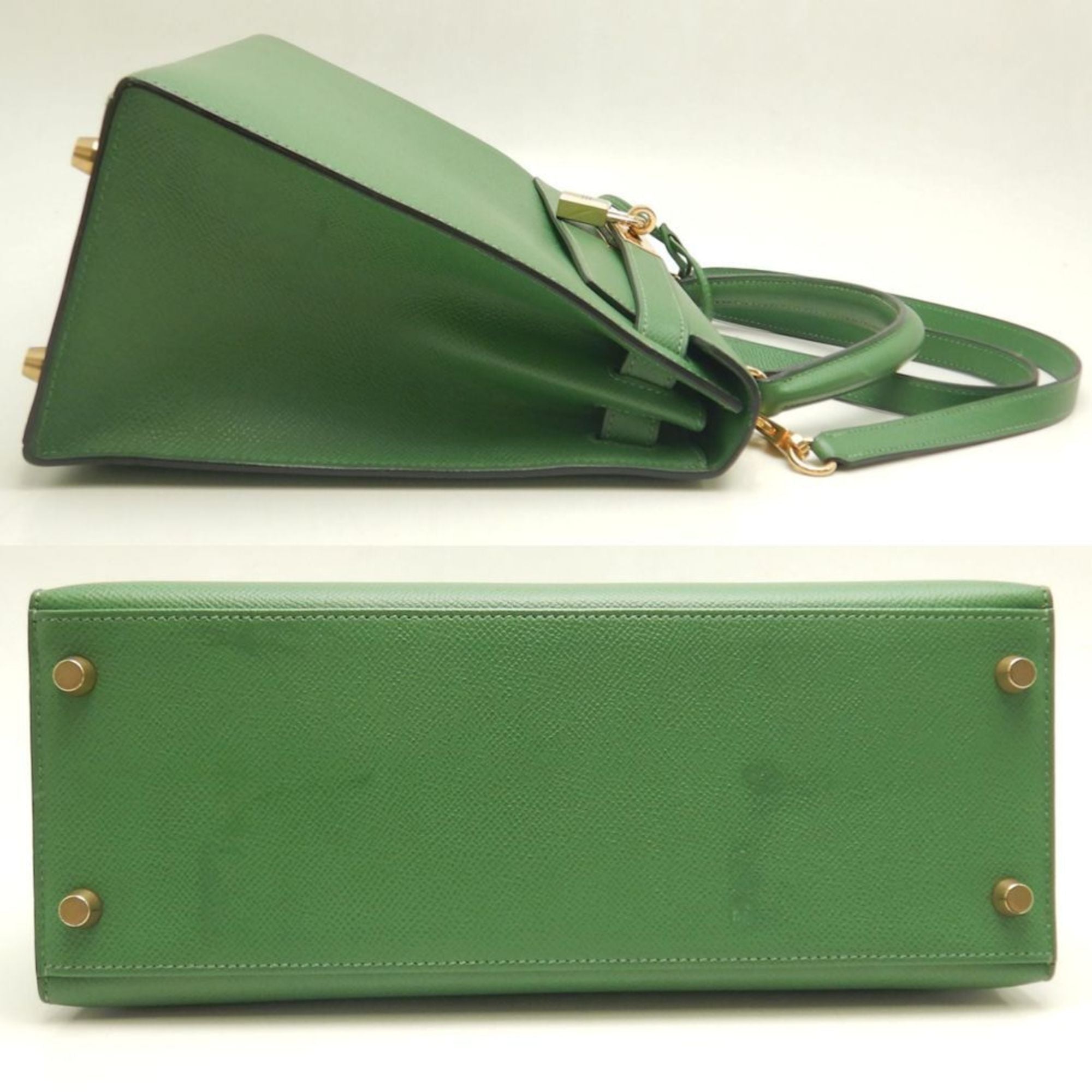 Kelly Handbag Green Epsom with Gold Hardware 28