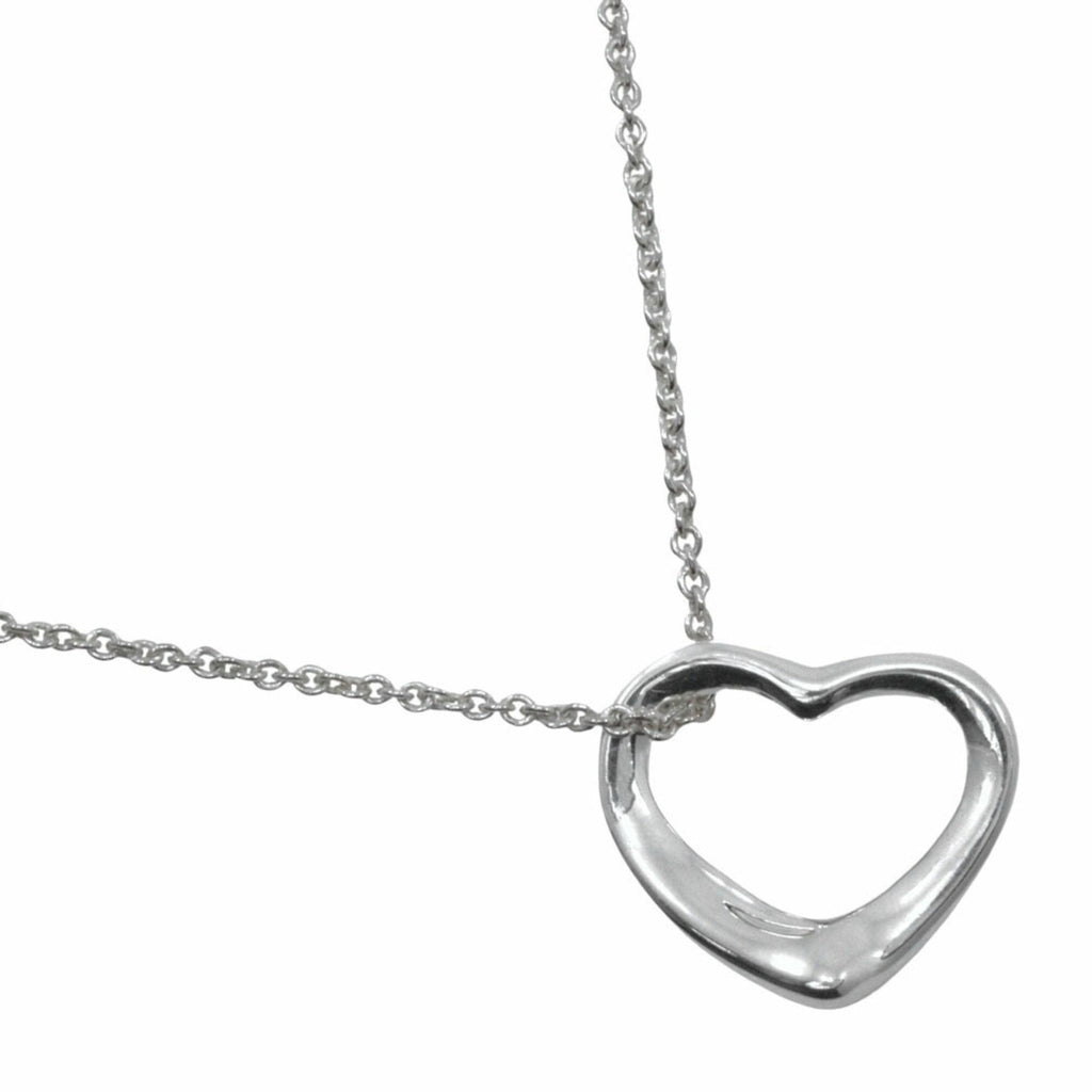 Open Heart Pendant Necklace Sterling Silver 14mm