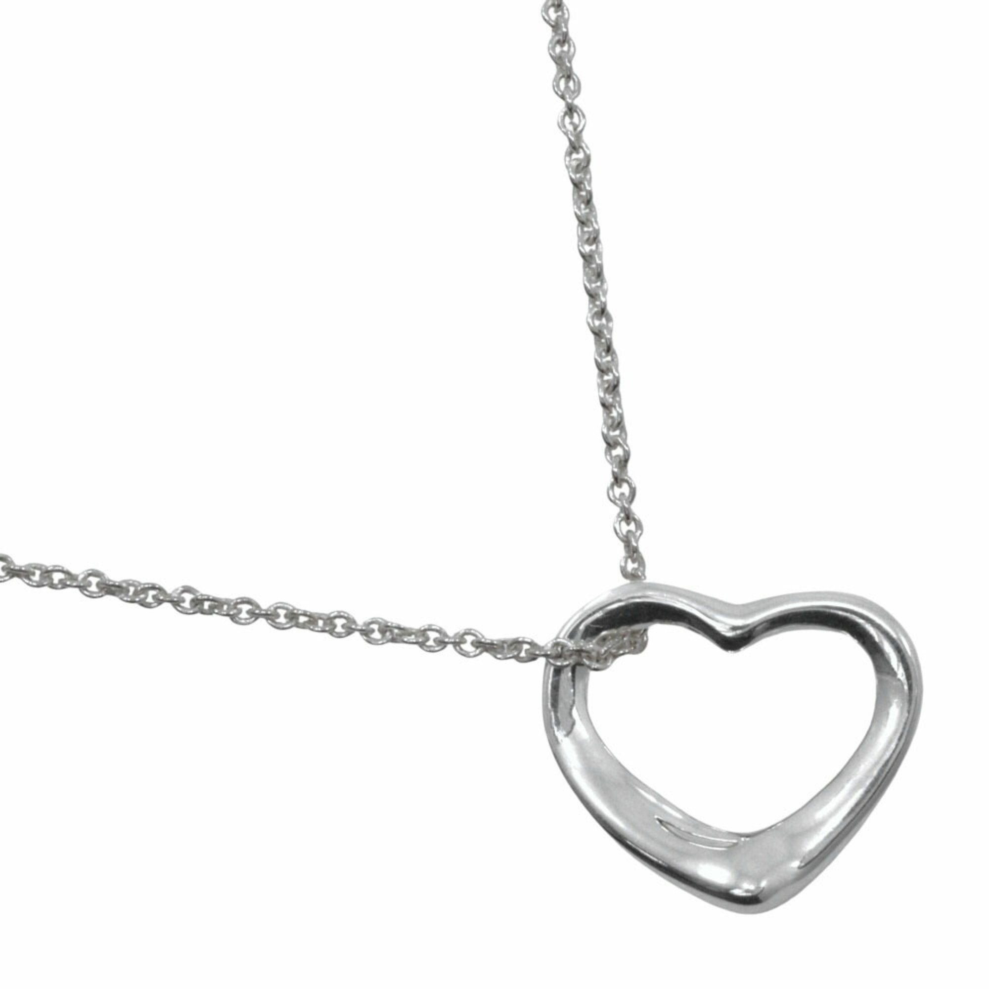 Open Heart Pendant Necklace Sterling Silver 14mm