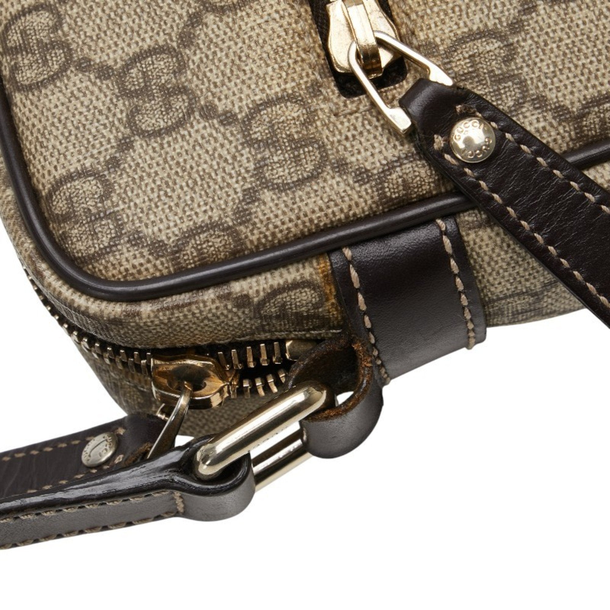 Front Zip Camera Bag GG Coated Canvas Small
