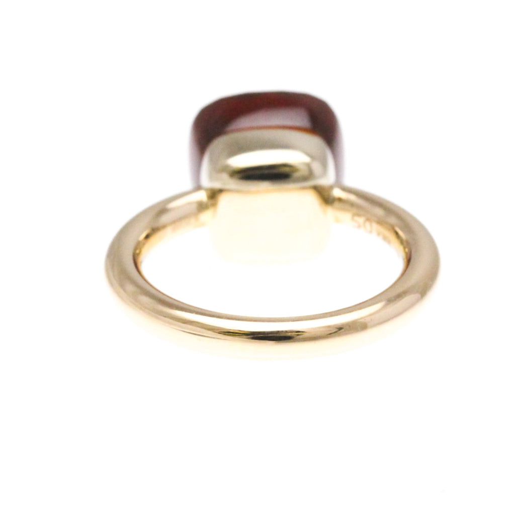 Band Ring 18K Rose Gold and 18K White Gold with Garnet