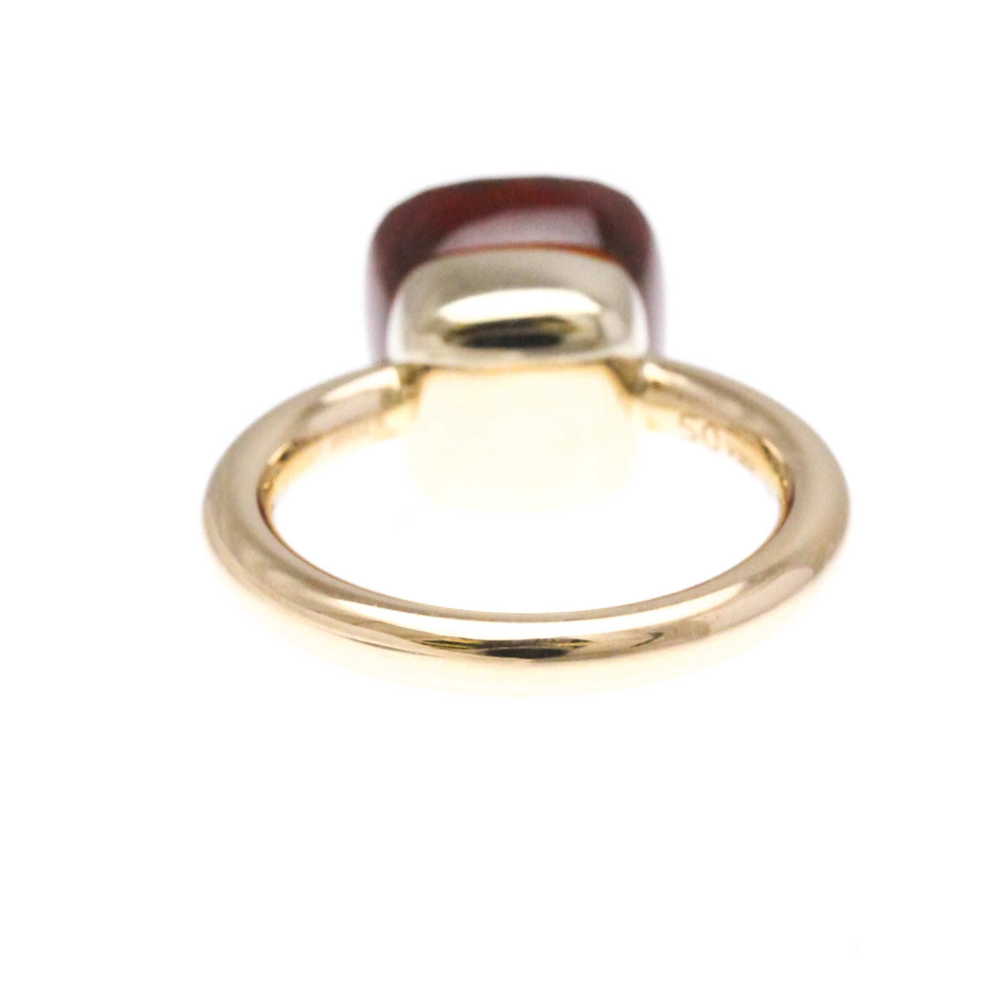 Band Ring 18K Rose Gold and 18K White Gold with Garnet