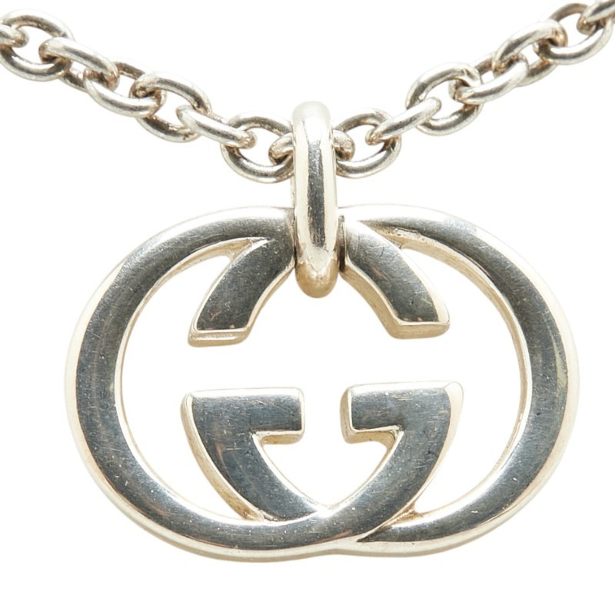 Interlocking G Pendant Necklace Sterling Silver