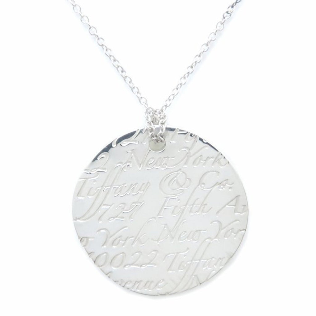 Notes Round Pendant Necklace Sterling Silver