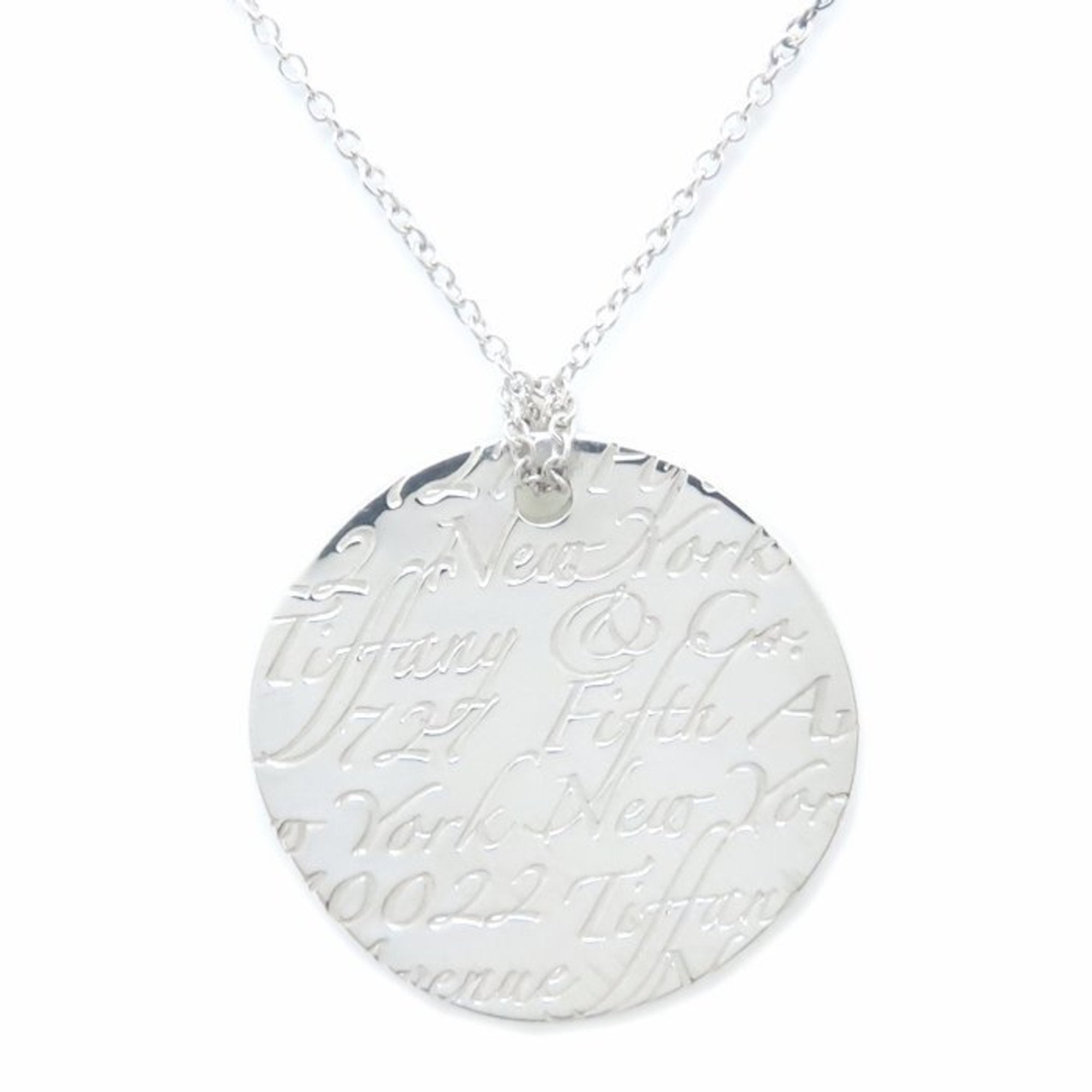 Notes Round Pendant Necklace Sterling Silver