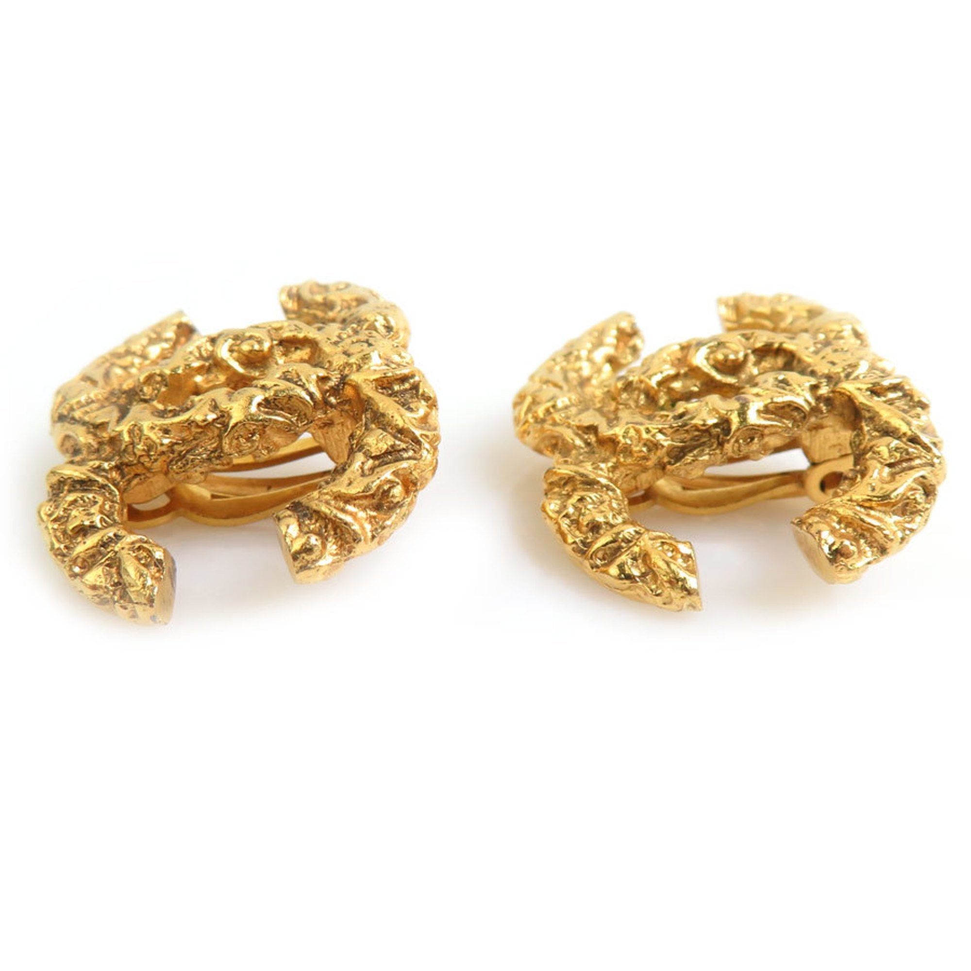 CC Logo Clip-On Earrings Gold-Tone Metal Gold-Tone Metal