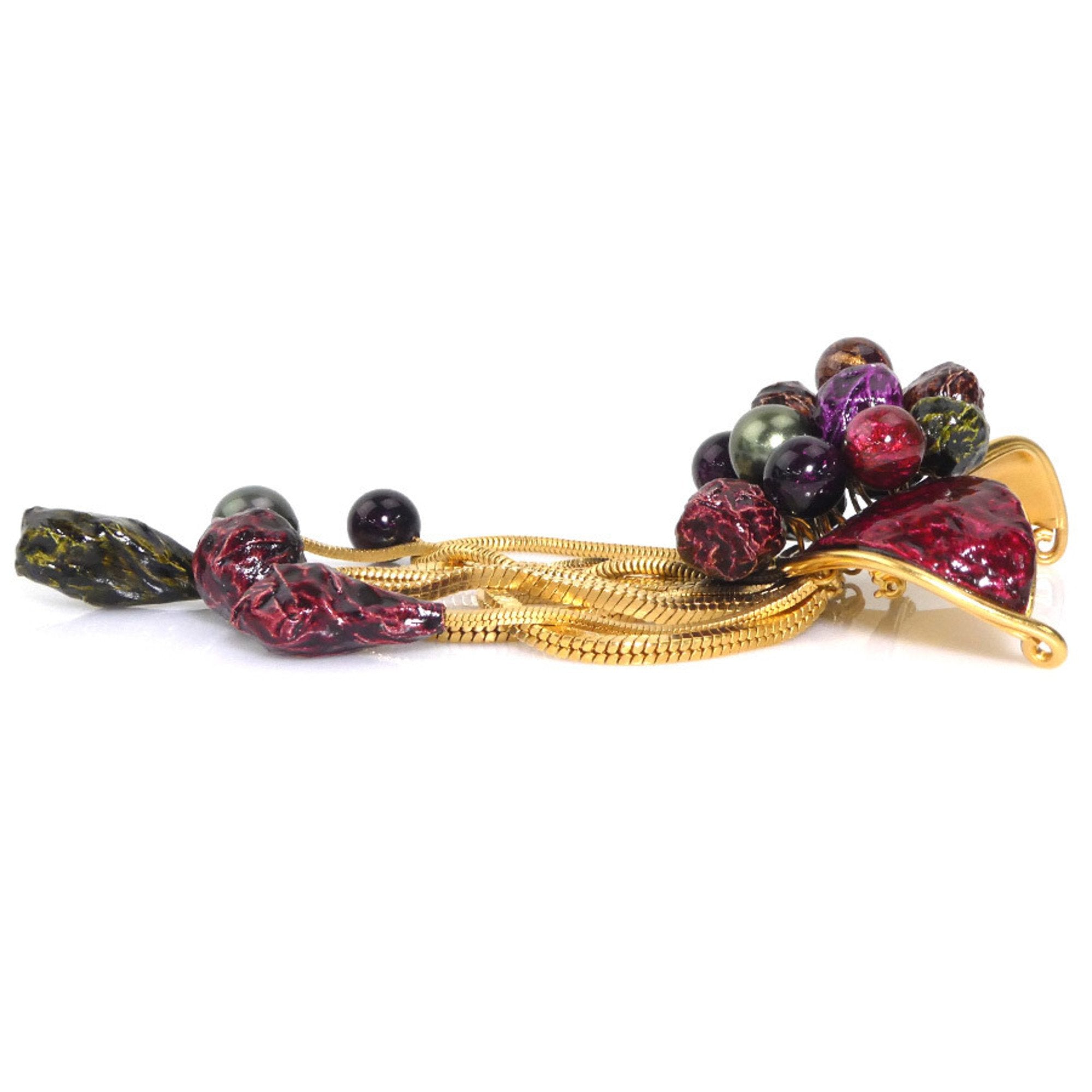 Brooch Metal Gold and Multicolor