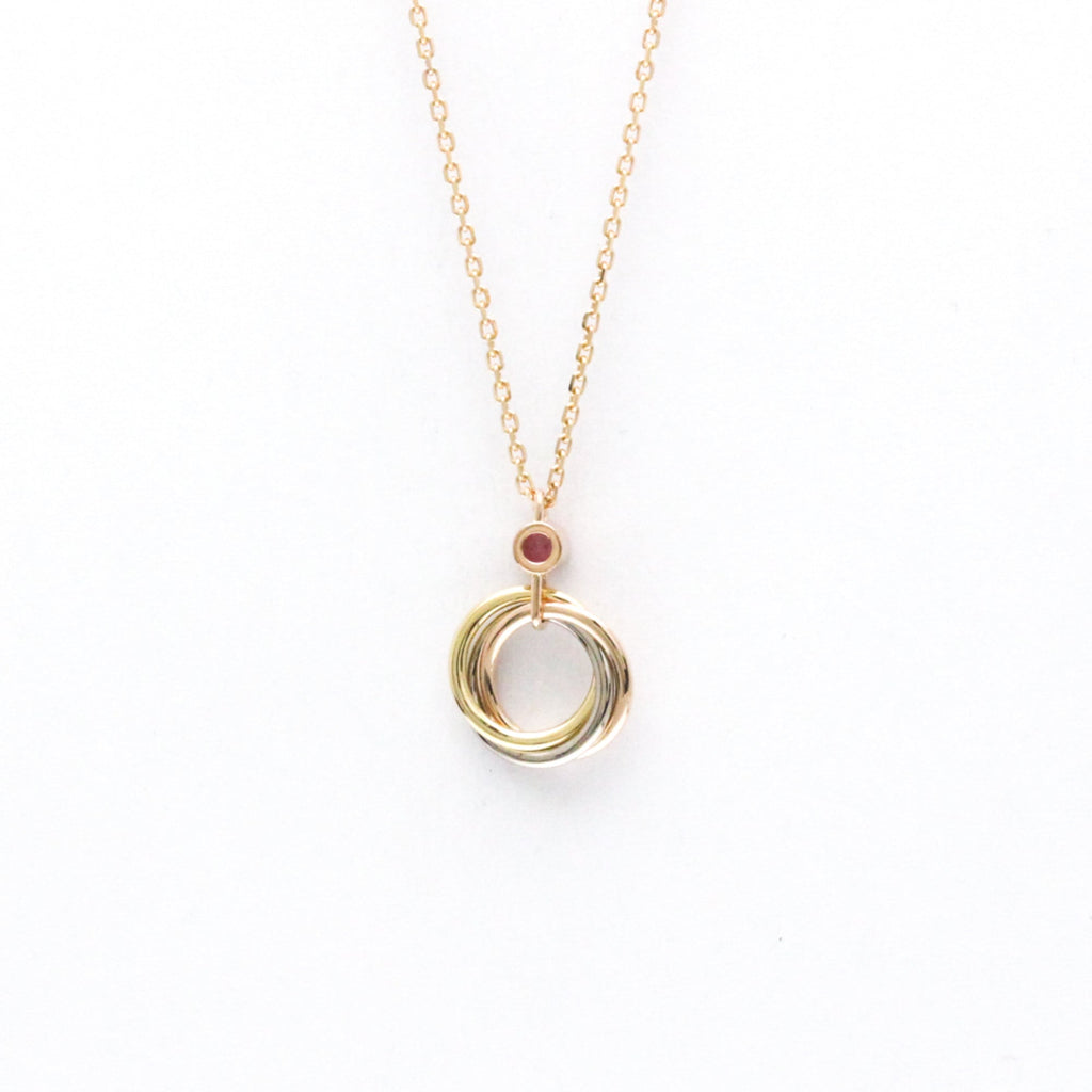 Trinity Pendant Necklace 18K Tricolor Gold