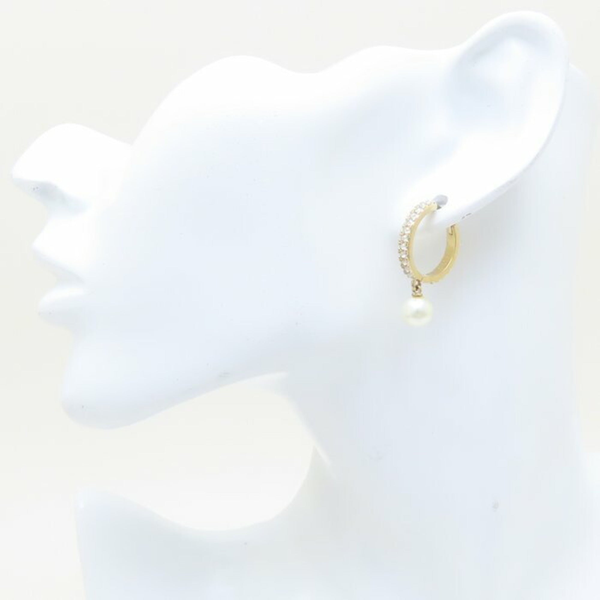 Earrings Pearl Gold-Tone Metal