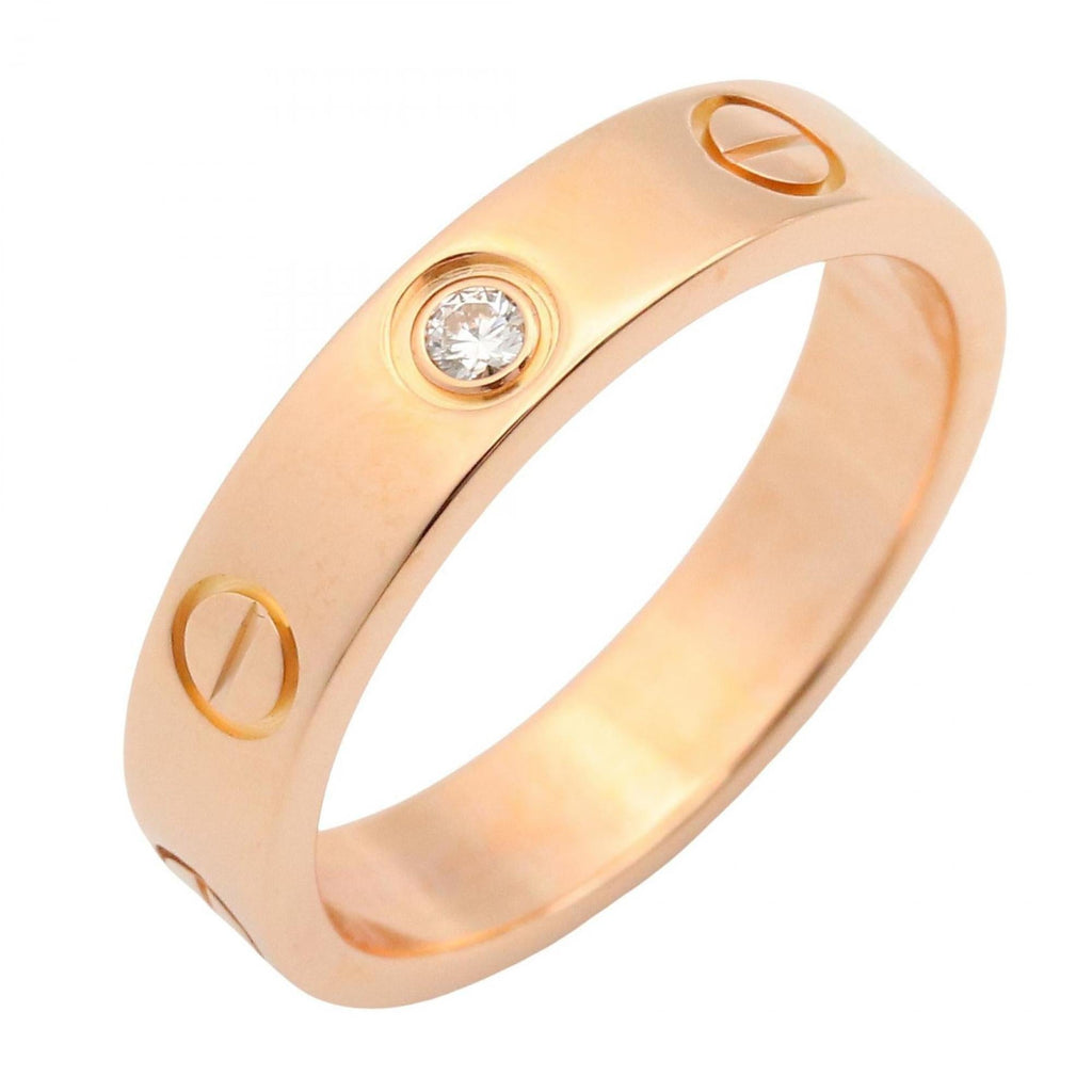 Love Ring 18K Rose Gold Mini with Diamonds
