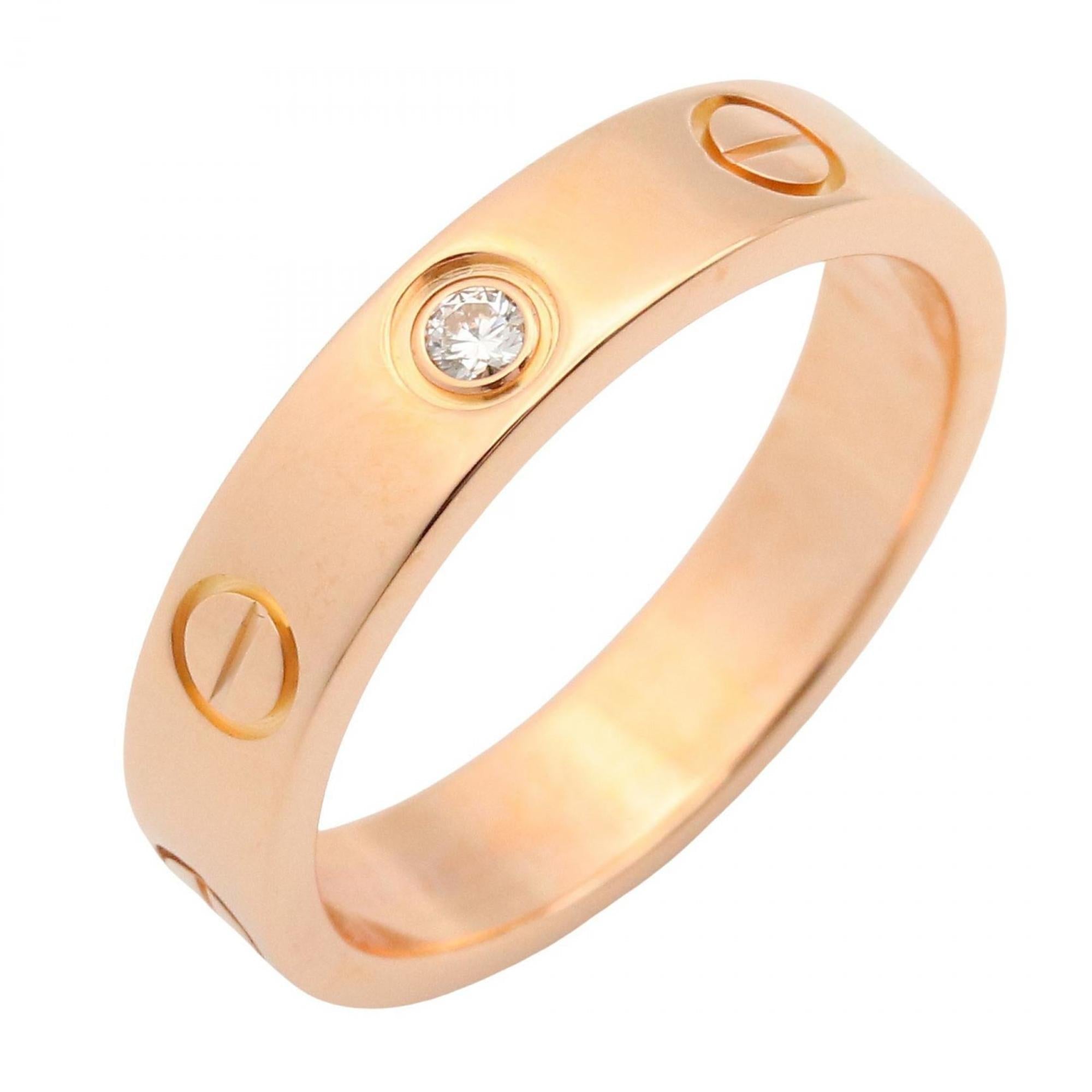 Love Ring 18K Rose Gold Mini with Diamonds