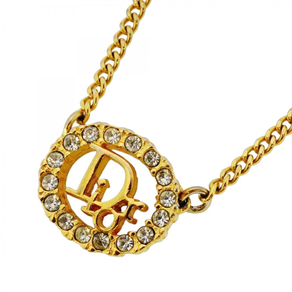 Pendant Necklace Gold with Rhinestone