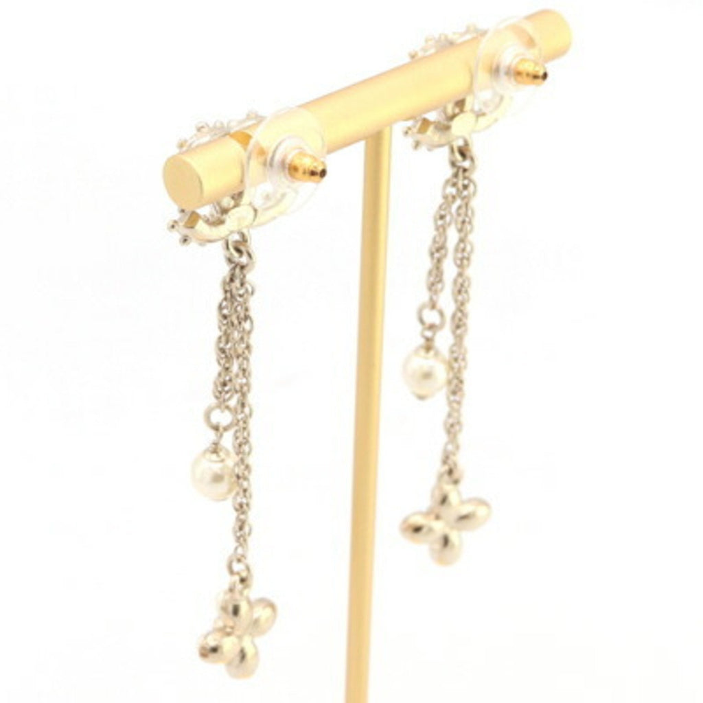 CC Logo Flower Earrings Metal