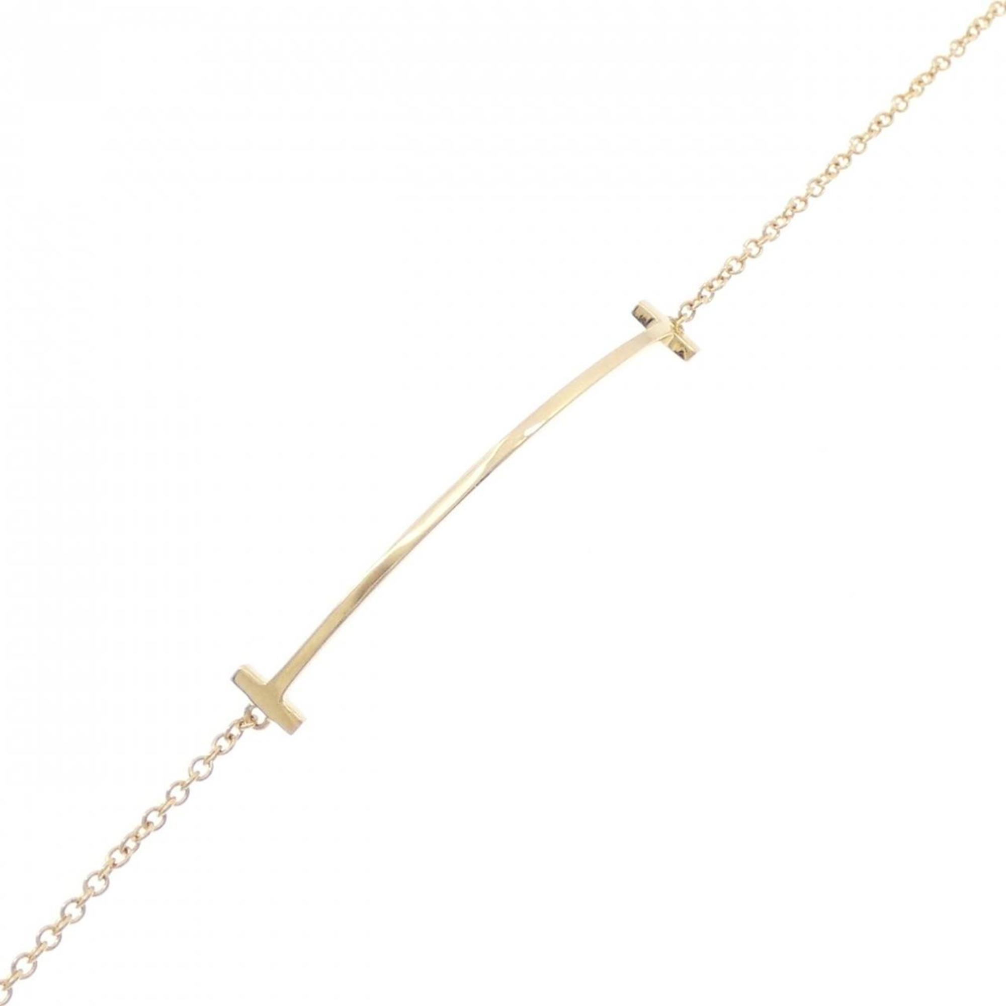 T Smile Pendant Necklace 18K Yellow Gold