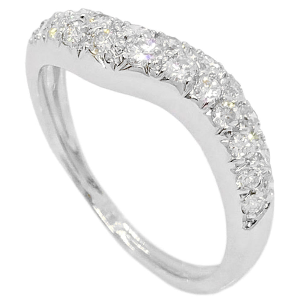 Pavé Wave Ring 18K White Gold with Diamond