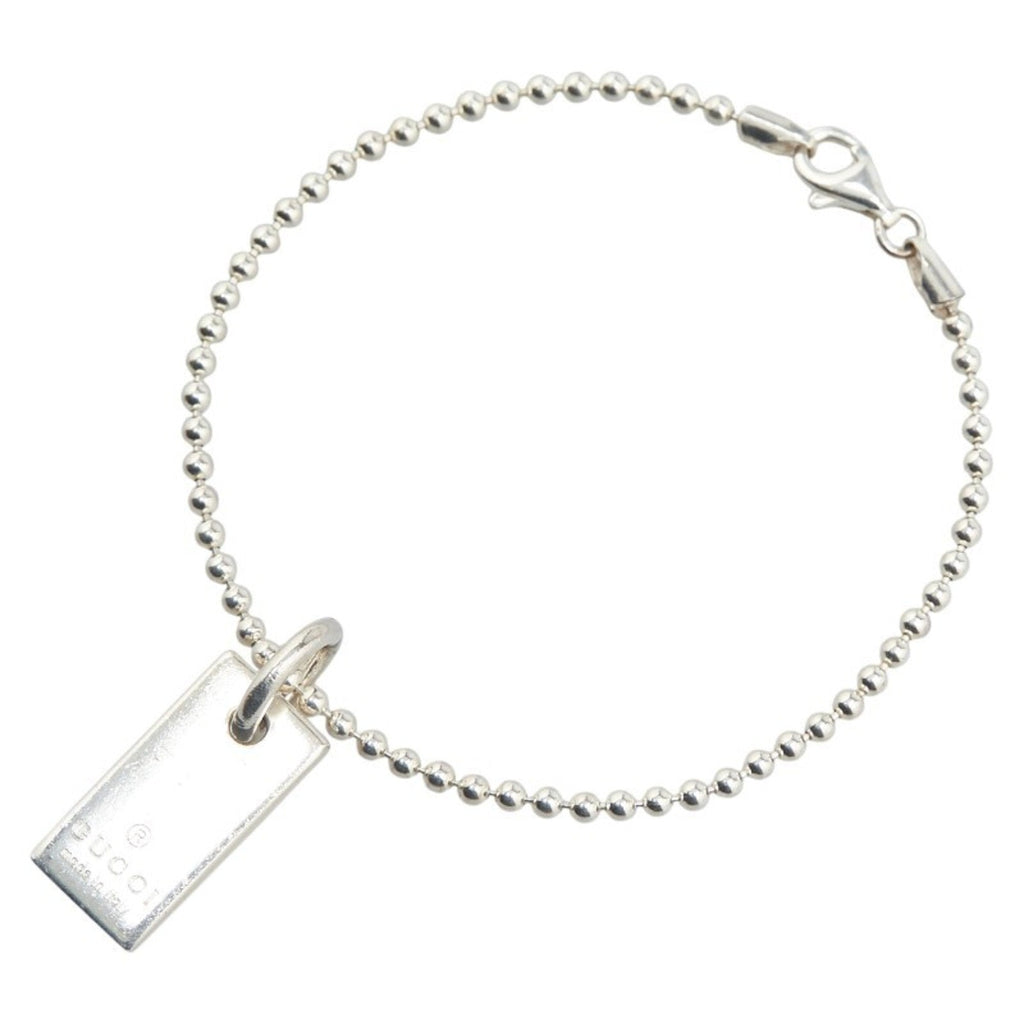 Ball Chain Plate Bracelet Sterling Silver