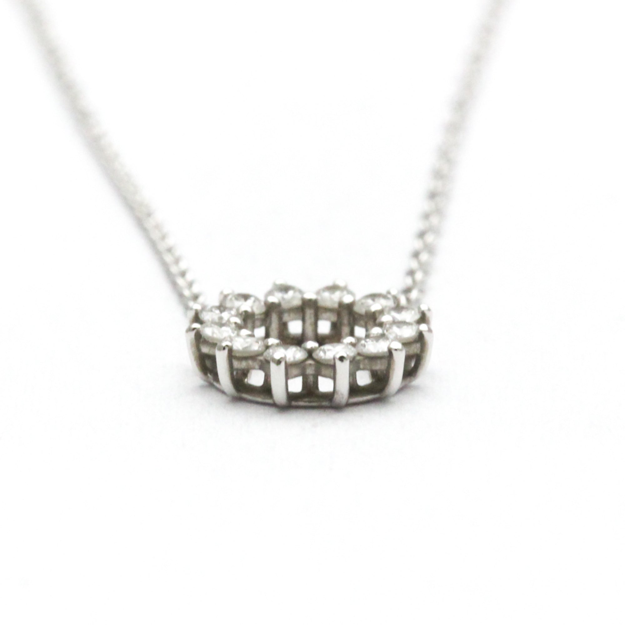 Open Circle Pendant Necklace Platinum With Diamond Mini