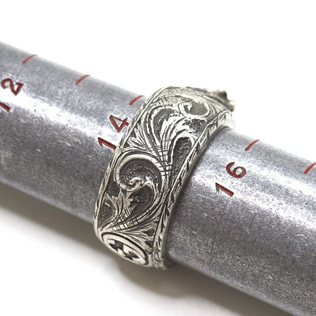 Tiger Head Arabesque Garden Ring Sterling Silver