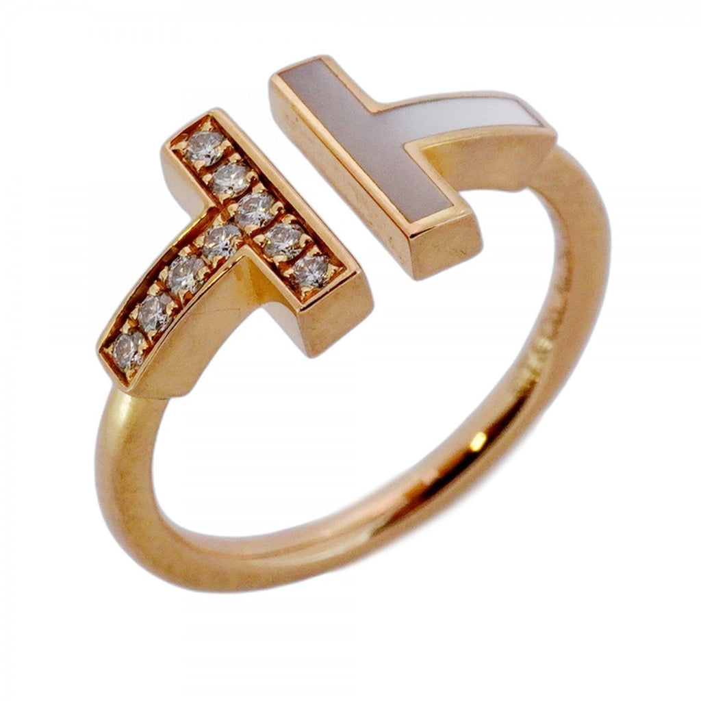 Ring 18K Rose Gold With Diamond and Mother of Pearl