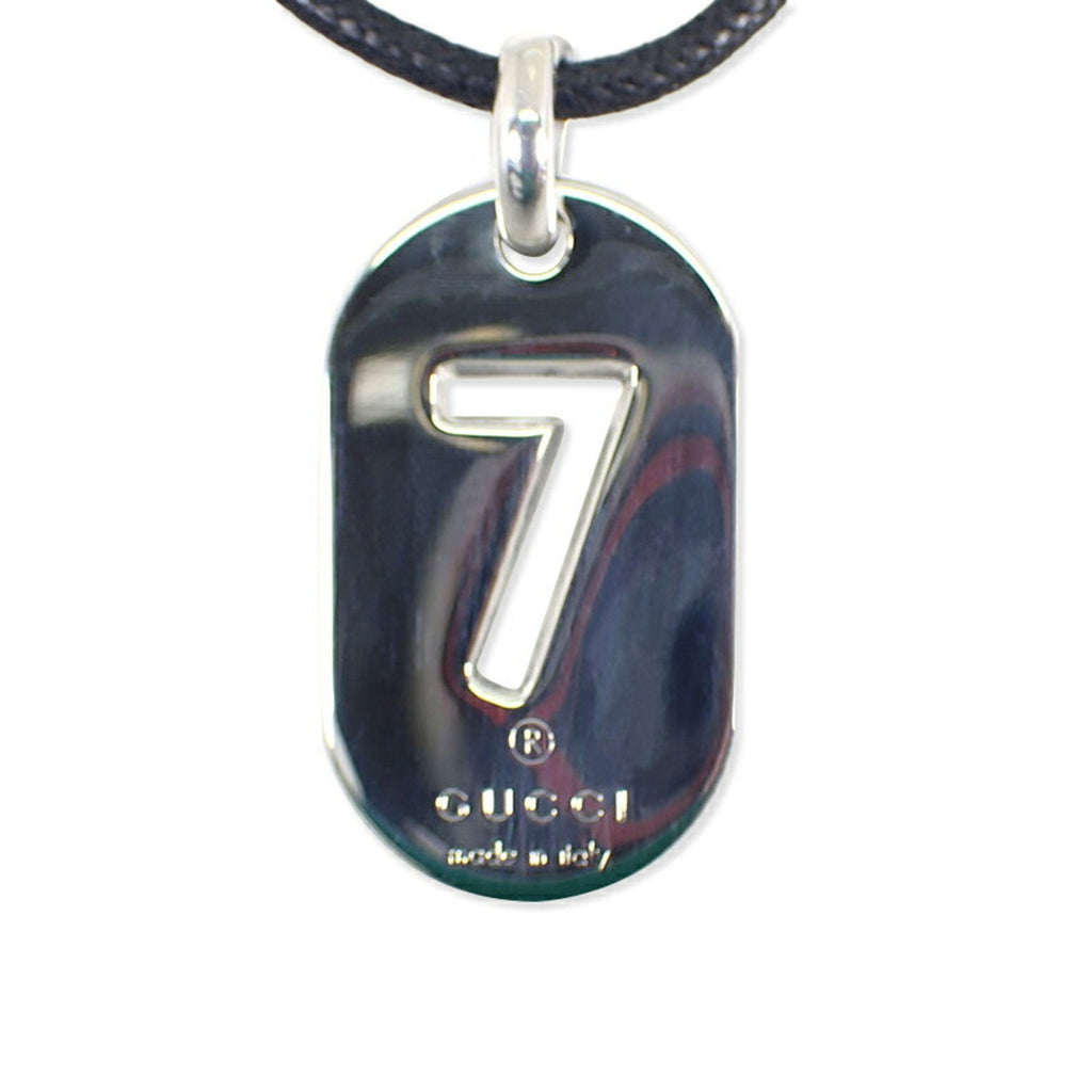 No.7 Plate Pendant Necklace Sterling Silver