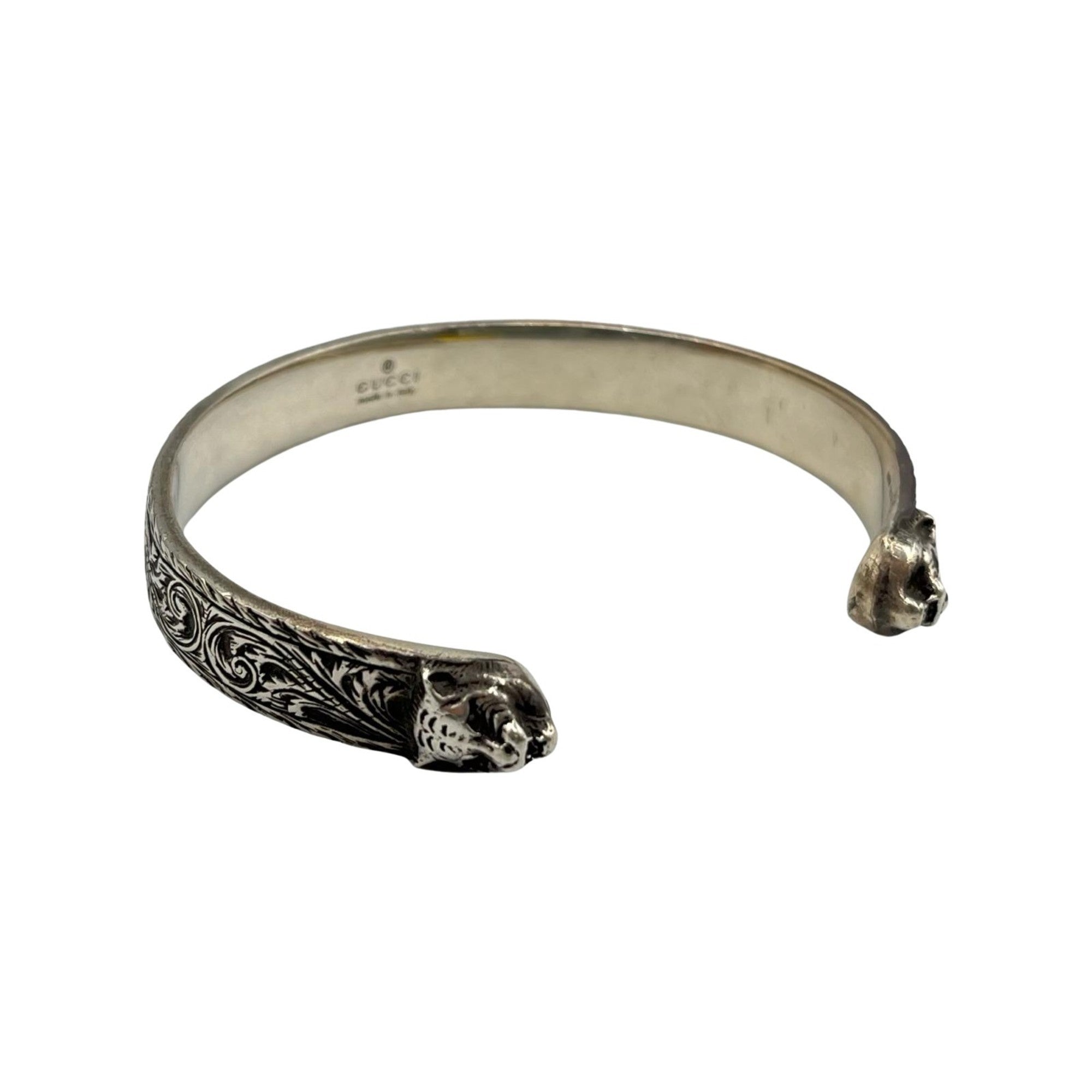 Interlocking Cat Head Tiger Head Bracelet Sterling Silver