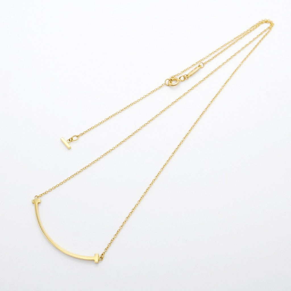 T Smile Pendant Necklace 18K Yellow Gold
