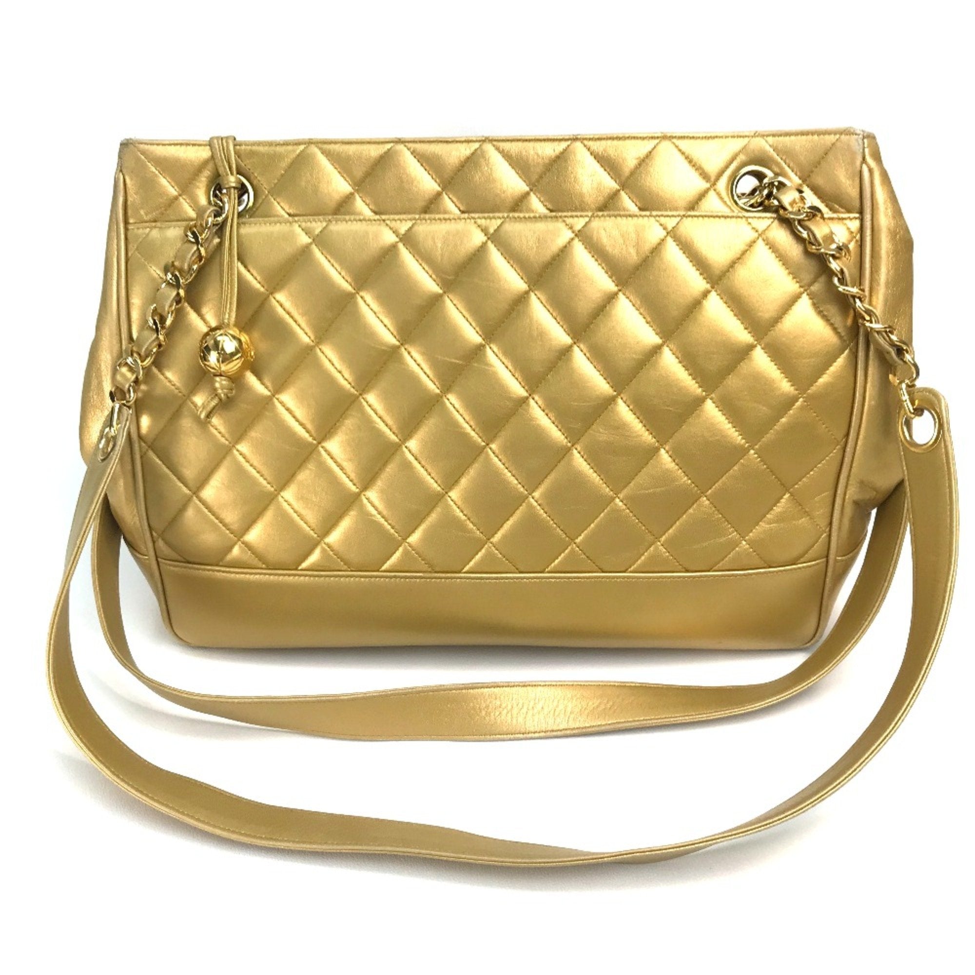 Vintage Slit Pocket Shoulder Bag Quilted Lambskin Medium