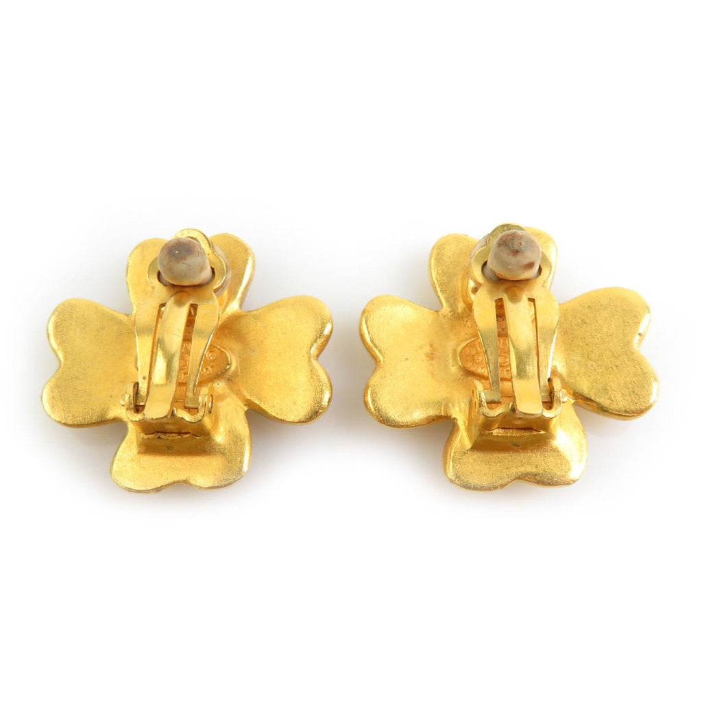 CC Logo Clip-On Earrings Gold-Tone Metal Gold-Tone Metal