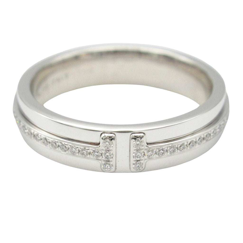 T Narrow Ring 18K White Gold with Diamond