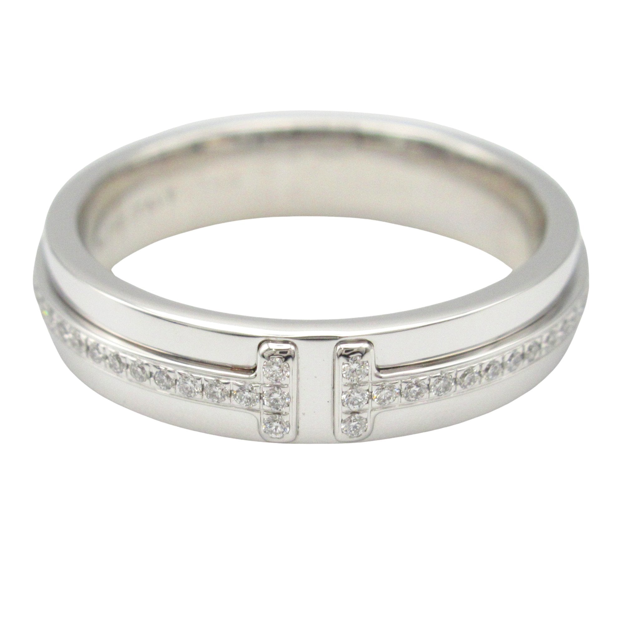T Narrow Ring 18K White Gold with Diamond